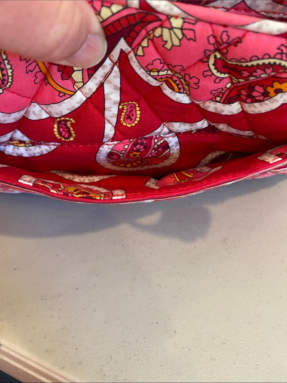 Vera Bradley Pink Paisley Quilted Tote Bag - Picture 4 of 8